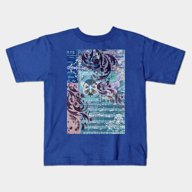 blue musik vintage Kids T-Shirt by Design-Arte